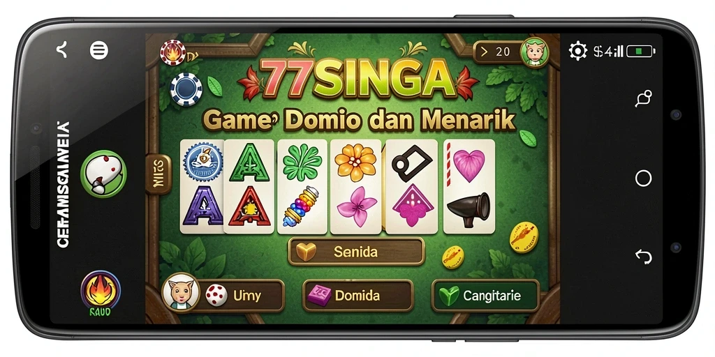 Tampilan seru gameplay Domino di 77SINGA.