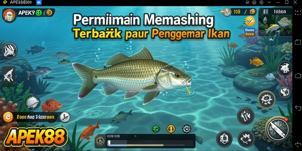Screenshot gameplay APEK88 menampilkan pengalaman memancing yang seru.