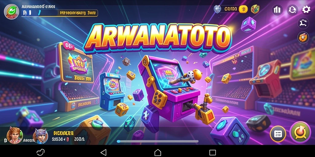 Tampilan gameplay menarik dari ARWANATOTO dengan warna cerah.