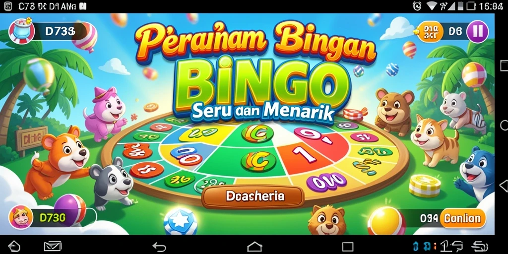 Screenshot gameplay D73 yang menunjukkan momen seru saat bermain Bingo.