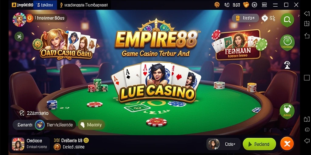 Screenshot gameplay EMPIRE88 menunjukkan suasana kasino yang mendebarkan.