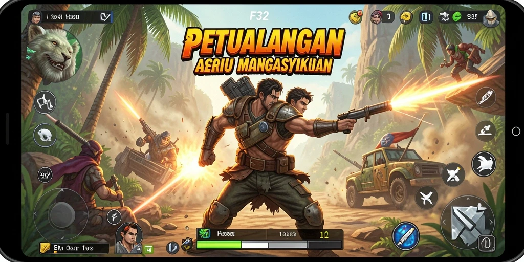 Gameplay F32 menampilkan aksi mendebarkan dengan grafis yang memukau.