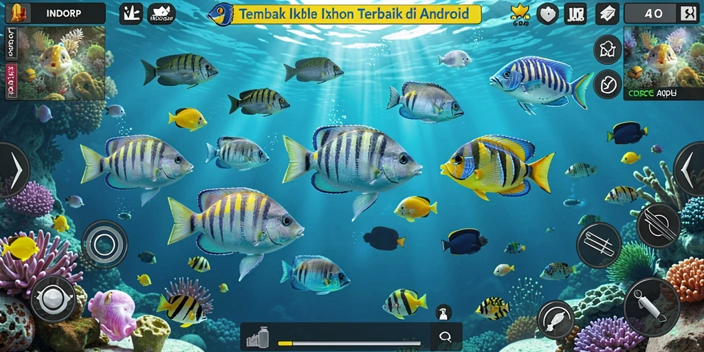 Screenshot gameplay INDORP menampilkan aksi menembak ikan yang mendebarkan.