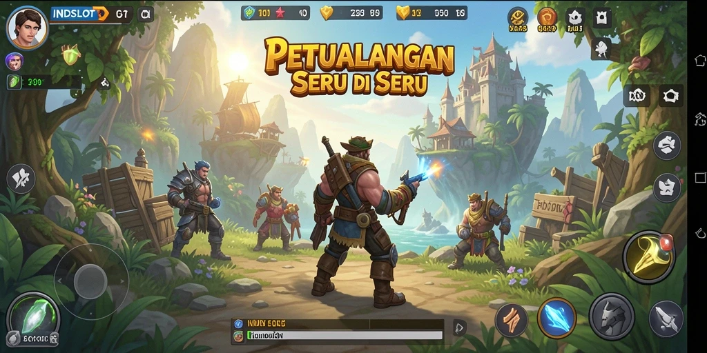 Screenshot gameplay INDSLOT dengan dunia terbuka yang luas.