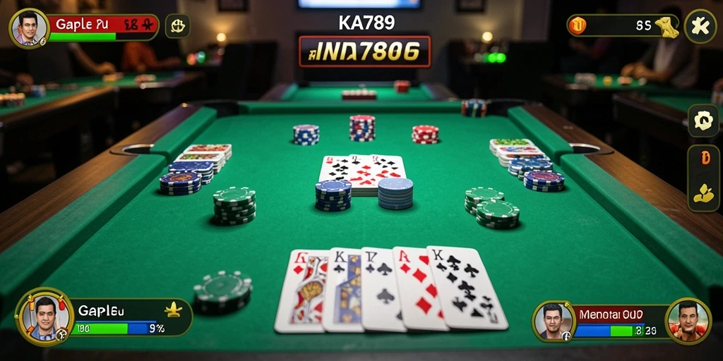 Tampilan gameplay KA789 yang seru dalam permainan Gaple.