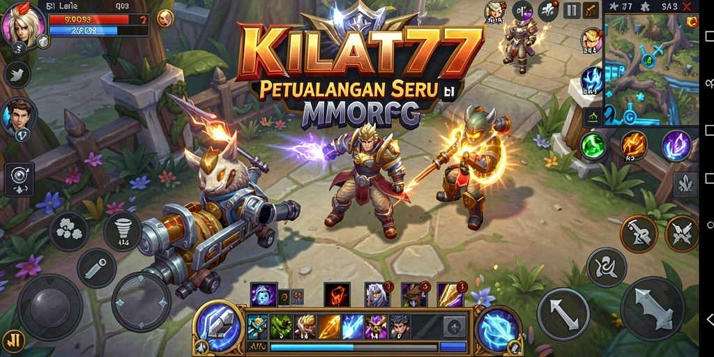 Tampilan gameplay KILAT77 yang menakjubkan dan interaksi karakter MMORPG.