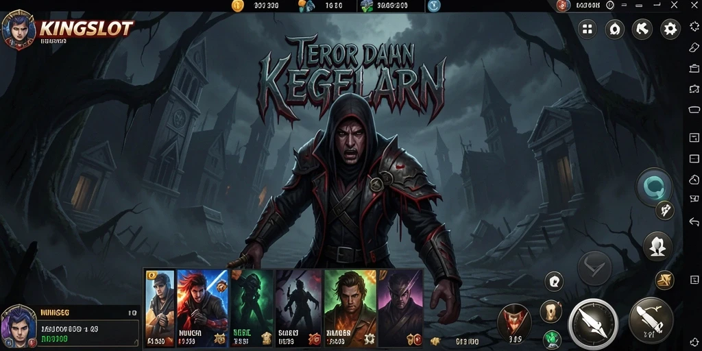 Tampilan gameplay KINGSLOT yang mencekam dan mendebarkan.