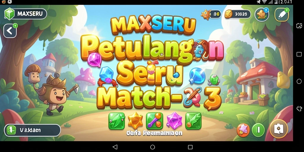Tampilan gameplay menarik dari MAXSERU dalam permainan Match-3.