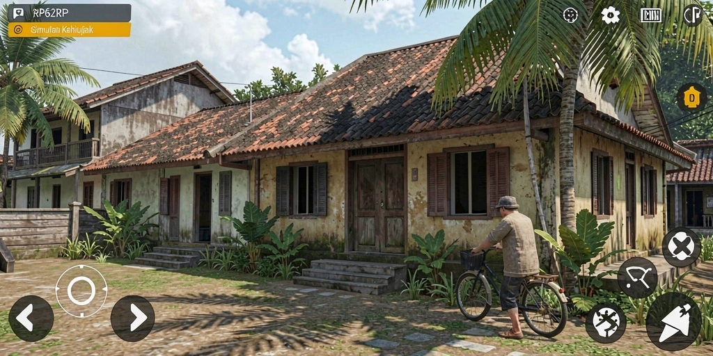 Screenshot gameplay RP62RP menampilkan karakter dan lingkungan simulasi yang hidup.