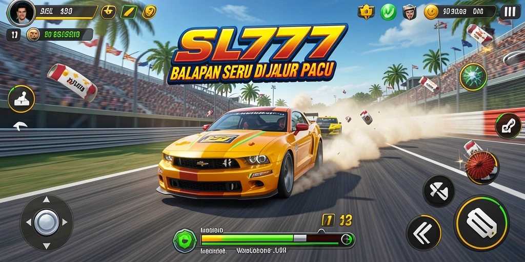 Tampilan gameplay balap yang mendebarkan di SL777.