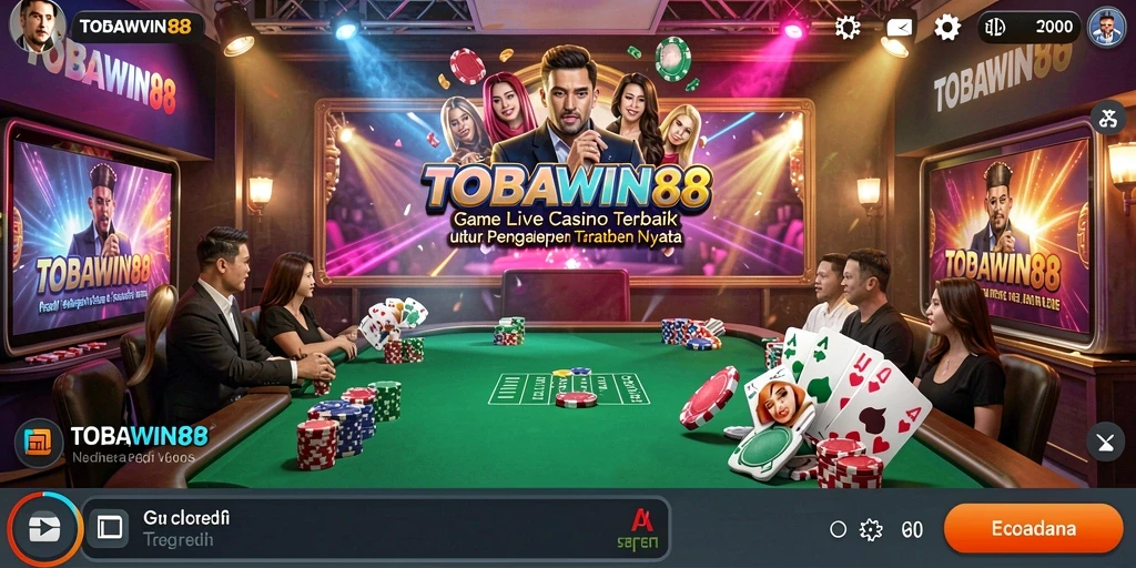 Tampilan gameplay Live Casino yang mendebarkan di TOBAWIN88.