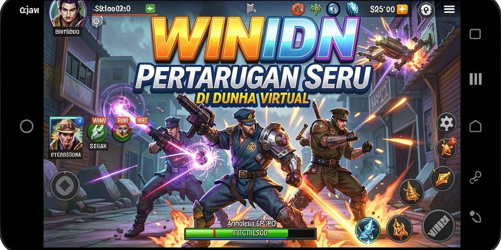 Screenshot WINIDN menampilkan karakter bertarung dalam arena yang menegangkan.